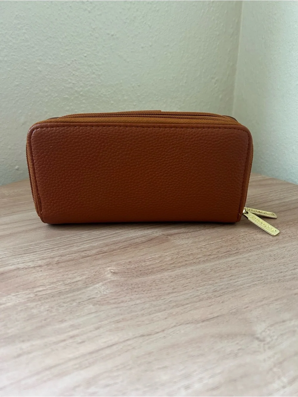 Coach Pebbled Leather Wallet — Chestnut